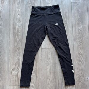 Adidas Kids Black Leggings with White Accents